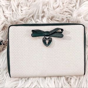 Betsey Johnson Bone Preforated Wristlet